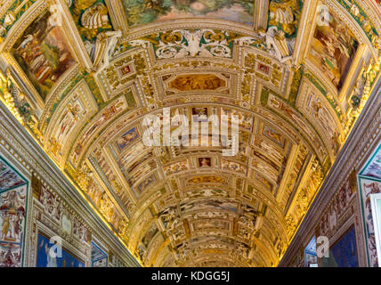 A ceiling sculpture in the Vatican Museums Stock Photo
