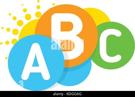 Vector logo template with idea colorful brain, sun and cloud. Circles and letters. Stock Vector