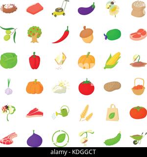 Farming icons set, isometric style Stock Vector