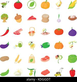 Farm icons set, isometric style Stock Vector