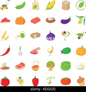 Pumpkin icons set, isometric style Stock Vector