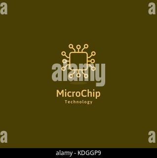 Microprocessor linear icon concept. Microprocessor line vector sign ...