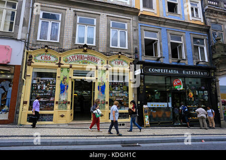 Colorful Porto shop fronts Stock Photo