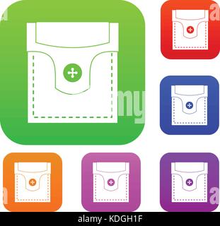 Pocket with valve and button icon green Stock Vector Image & Art - Alamy