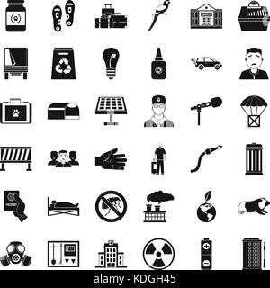 Insect icons set, simple style Stock Vector