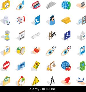 Eyedrop icons set, isometric style Stock Vector