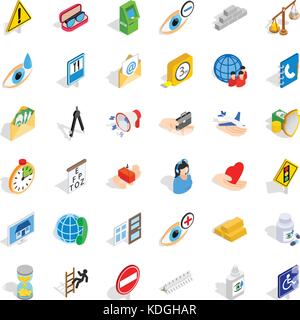 Ruler icons set, isometric style Stock Vector