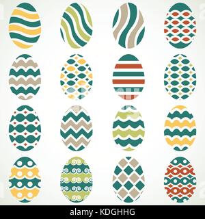 Collection of colorful vector easter eggs icons Stock Vector