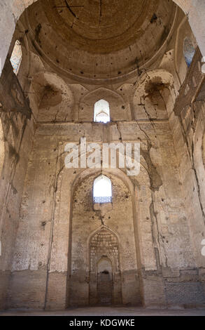 Destroyed interior of the main mosque complex Bibi Khanym, Samarkand, Uzbekistan Stock Photo