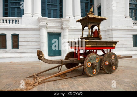 Ancient chariot on the street in Kathmandu, Nepal Stock Photo