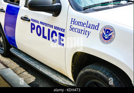 Detail of a Homeland Security Federal Protective Service Police car in Washington, DC, USA Stock Photo