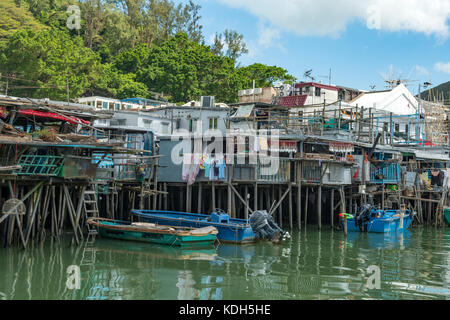 Floating Houses in Tai O Fishing Village, Lantau Island, Hong Kong, China Stock Photo