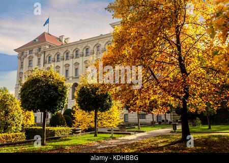 Prague Gardens, Cernin Palace Garden Prague Autumn Prague Czech Republic Hradcany district beautiful fall mood in the park urban October city trees Stock Photo