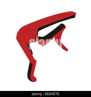 guitar capo tool with black colored outlines Stock Photo