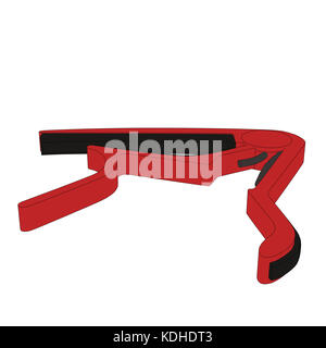 guitar capo tool with black colored outlines Stock Photo