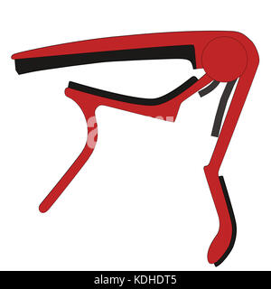 guitar capo tool with black colored outlines Stock Photo