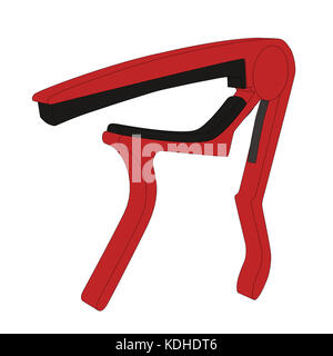 guitar capo tool with black colored outlines Stock Photo