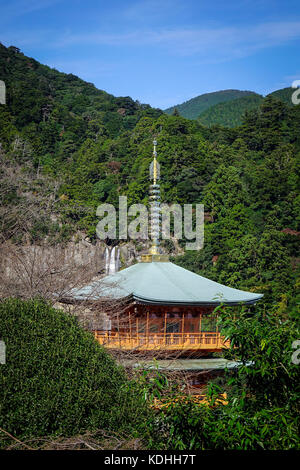 Top of Seigantoji Shrine in Wakayama, Japan. Seigantoji Temple is located in the Nachi Katsuura Town of the Wakayama Prefecture. Stock Photo