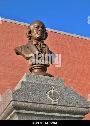 Laurent Clerc Bust by Carl Conrads, American School for the Deaf, West Hartford, CT   January 2016 01 Stock Photo