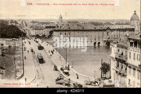 LABOUCHE 208   TOULOUSE   Vue plongeante sur le Pont Neuf et l'Hotel Dieu Stock Photo