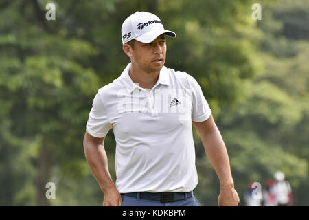 Kuala Lumpur, MALAYSIA. 14th Oct, 2017. Xander Schauffele of USA in action during the CIMB Classic 2017 day 3 on October 14, 2017 at TPC Kuala Lumpur, Malaysia. Credit: Chris Jung/ZUMA Wire/Alamy Live News Stock Photo