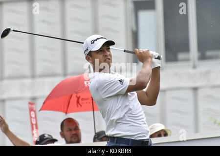 Kuala Lumpur, MALAYSIA. 14th Oct, 2017. Xander Schauffele of USA in action during the CIMB Classic 2017 day 3 on October 14, 2017 at TPC Kuala Lumpur, Malaysia. Credit: Chris Jung/ZUMA Wire/Alamy Live News Stock Photo