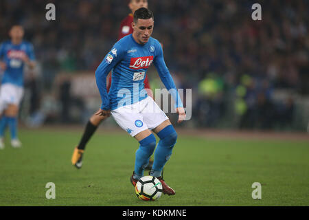 Rome, Italy. 14th Oct, 2017. ROME, ITALY - Olimpic stadium, 14 october 2017 : Hamsik in action during football match serie A League 2017/2018 between AS Roma vs Napoli at the Olimpic Stadium on october 14, 2017 in Rome. Credit: Independent Photo Agency/Alamy Live News Stock Photo
