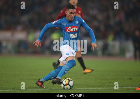 ROME, ITALY - Olimpic stadium, 14 october  2017 : Hamsik in action during football match  serie A  League 2017/2018 between AS Roma vs Napoli  at the Olimpic Stadium  on october 14, 2017 in Rome. Stock Photo