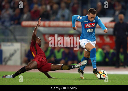 Rome, Italy. 14th Oct, 2017. ROME, ITALY - Olimpic stadium, 14 october 2017 :Rog in action during football match serie A League 2017/2018 between AS Roma vs Napoli at the Olimpic Stadium on october 14, 2017 in Rome. Credit: Independent Photo Agency/Alamy Live News Stock Photo