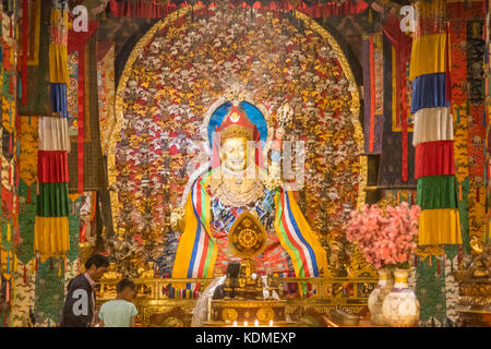 Buddha in Samye Monastery, Dranang, Lhokha, Tibet, China Stock Photo