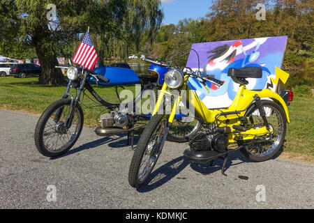 Mopeds, Puch magnum and Puch Maxi classic mopeds, United states. Stock Photo
