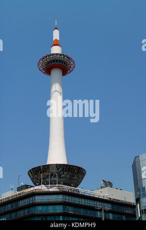 Kyoto, Japan - May 20, 2017: The observation Kyoto tower as a landmark opposite the train station in Kyoto Stock Photo
