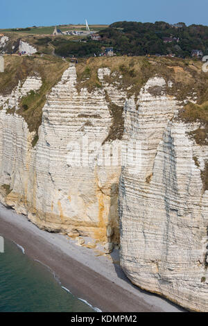 Rural landscape with limestone cliffs near Etretat in Normandie, France Stock Photo