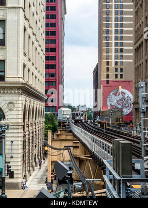 Subway tracks of the loop line in Chicago, USA Stock Photo - Alamy