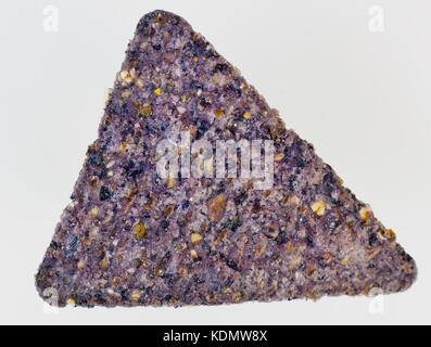 Close up texture of non gmo blue corn crisp chip. Stock Photo