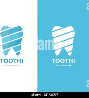 Vector of tooth logo combination. Dental and oral symbol or icon. Unique clinic and medical logotype design template. Stock Vector