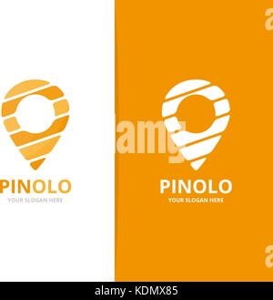 Vector of map pointer logo combination. GPS locator and pin symbol or icon. Unique navigation and marker logotype design template. Stock Vector