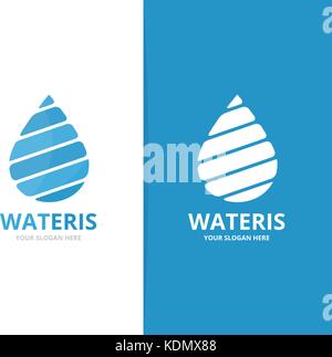 Vector of water drop logo combination. Oil and droplet symbol or icon. Unique aqua and liquid logotype design template. Stock Vector