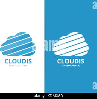 Vector of cloud logo combination. Loading and download symbol or icon. Unique upload and network logotype design template. Stock Vector
