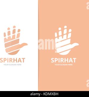 Vector of hand logo combination. Arm symbol or icon. Unique support logotype design template. Stock Vector