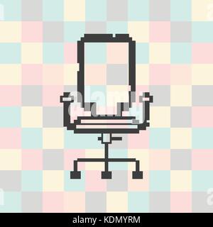 Black office chair isolated on square background Stock Vector