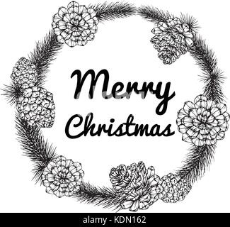 Wreath for Merry Christmas'day. Stock Vector
