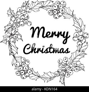 Wreath for Merry Christmas'day. Stock Vector