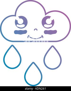 line kawaii cute tender cloud weather Stock Vector Image & Art - Alamy