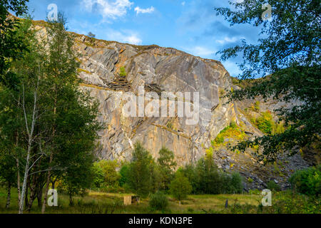 Disused East Laroch slate quarry, South Ballachulish, Loch Leven, Glencoe, Argyll and Bute, Scotland Stock Photo