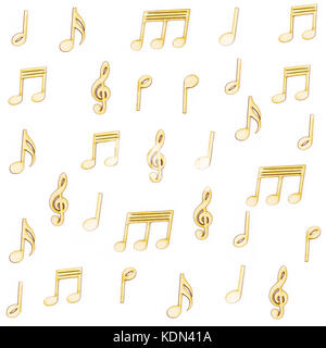 Wooden  Music notes isolated on white background. Stock Photo