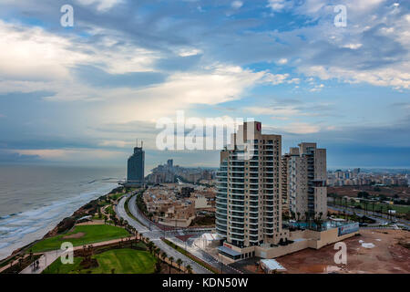 Scenic view of Netanya city, Israel Stock Photo