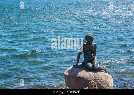 The monument of the Little Mermaid in Copenhagen, Denmark. Stock Photo