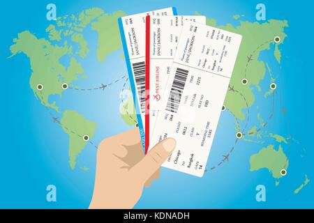Airline boarding pass ticket with QR2 code.Vector illustration on white ...