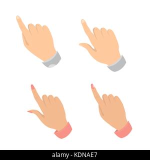 Hand  set. Flat style illustrations isolated on white. Stock Vector